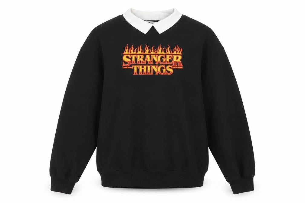 H&M Girls Black Cotton Pullover Sweatshirt Size 10-11 Years Pullover