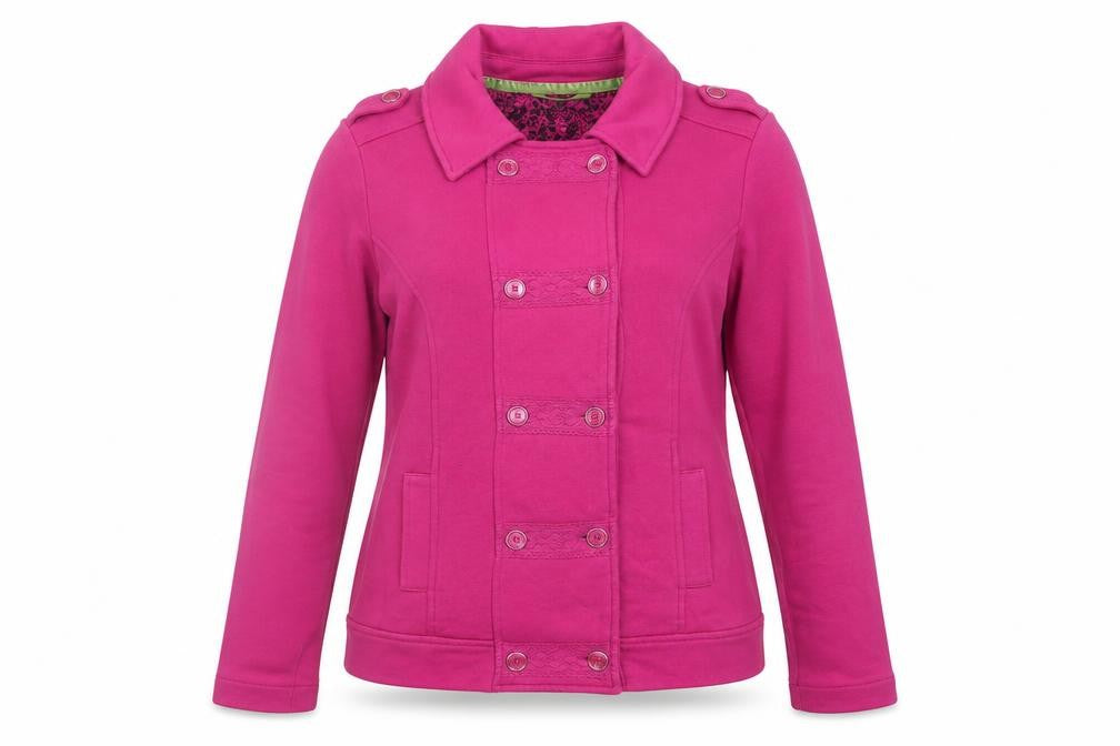 Per Una Womens Pink Cotton Pullover Sweatshirt Size L Button