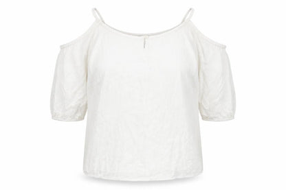Bonmarché Womens Ivory Viscose Basic Blouse Size 16 Round Neck