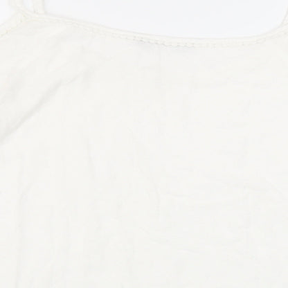 Bonmarché Womens Ivory Viscose Basic Blouse Size 16 Round Neck