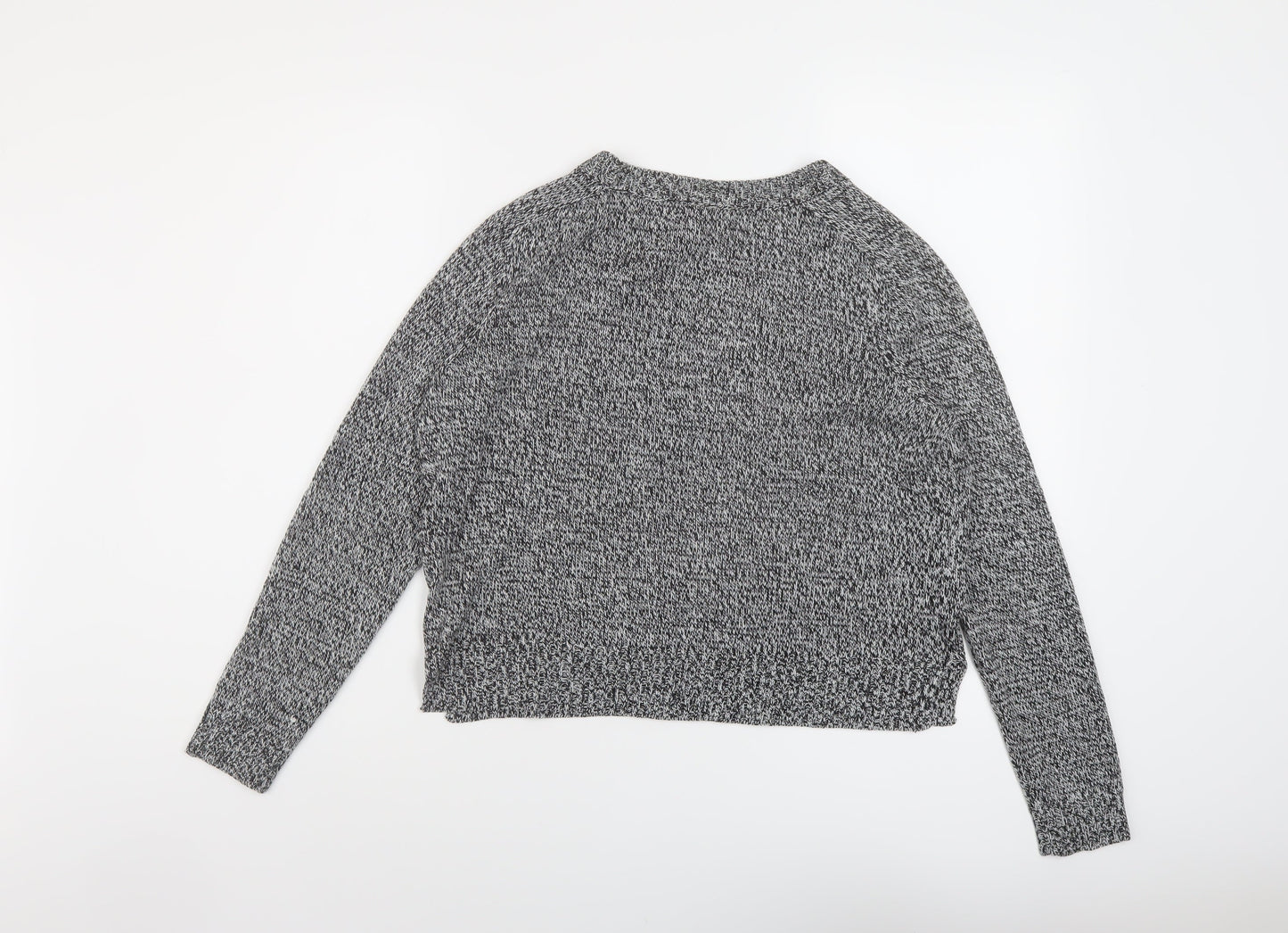 H&M Womens Grey Round Neck Acrylic Pullover Jumper Size S