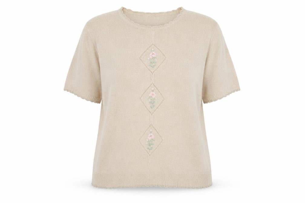 Berkertex Womens Beige Round Neck Acrylic Pullover Jumper Size 18