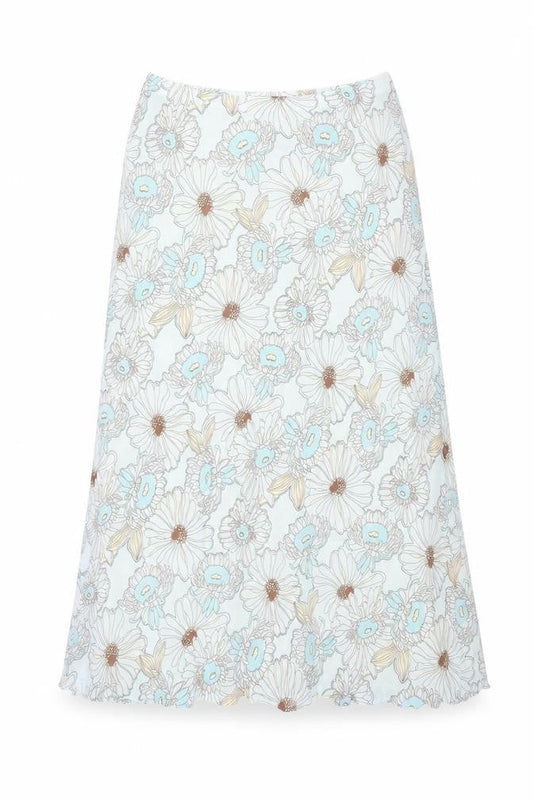 First Avenue Womens Blue Floral Polyester A-Line Skirt Size 30 in