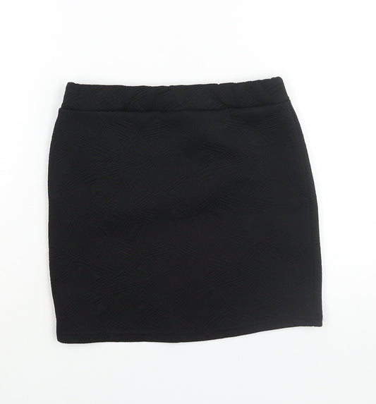 Purpur Womens Black Polyester Mini Skirt Size 26 in