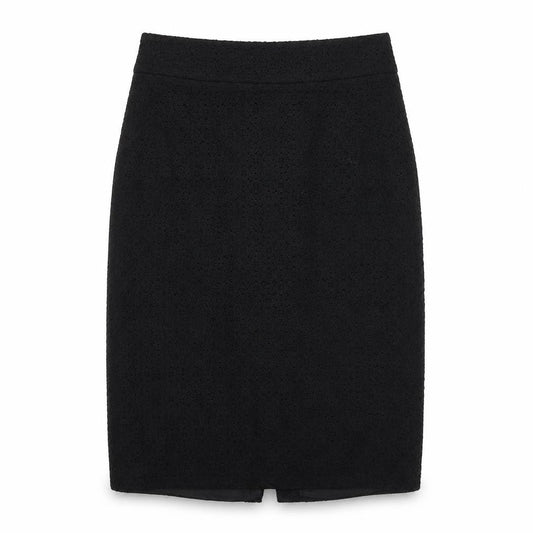 Monsoon Womens Black Cotton Straight & Pencil Skirt Size 10 Zip
