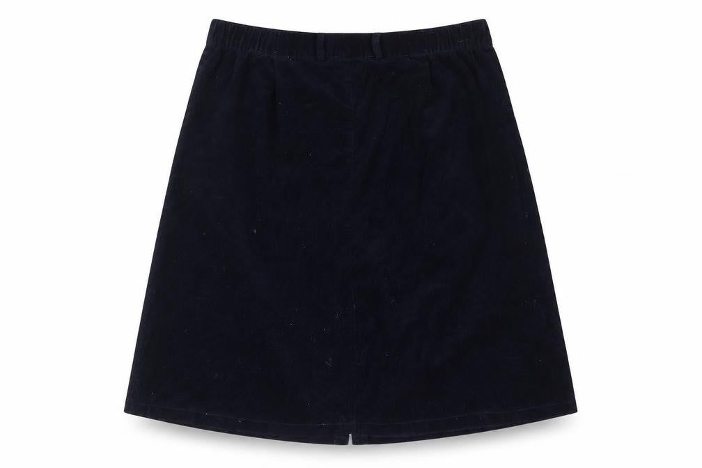 Damart Womens Blue Cotton A-Line Skirt Size 22 Button