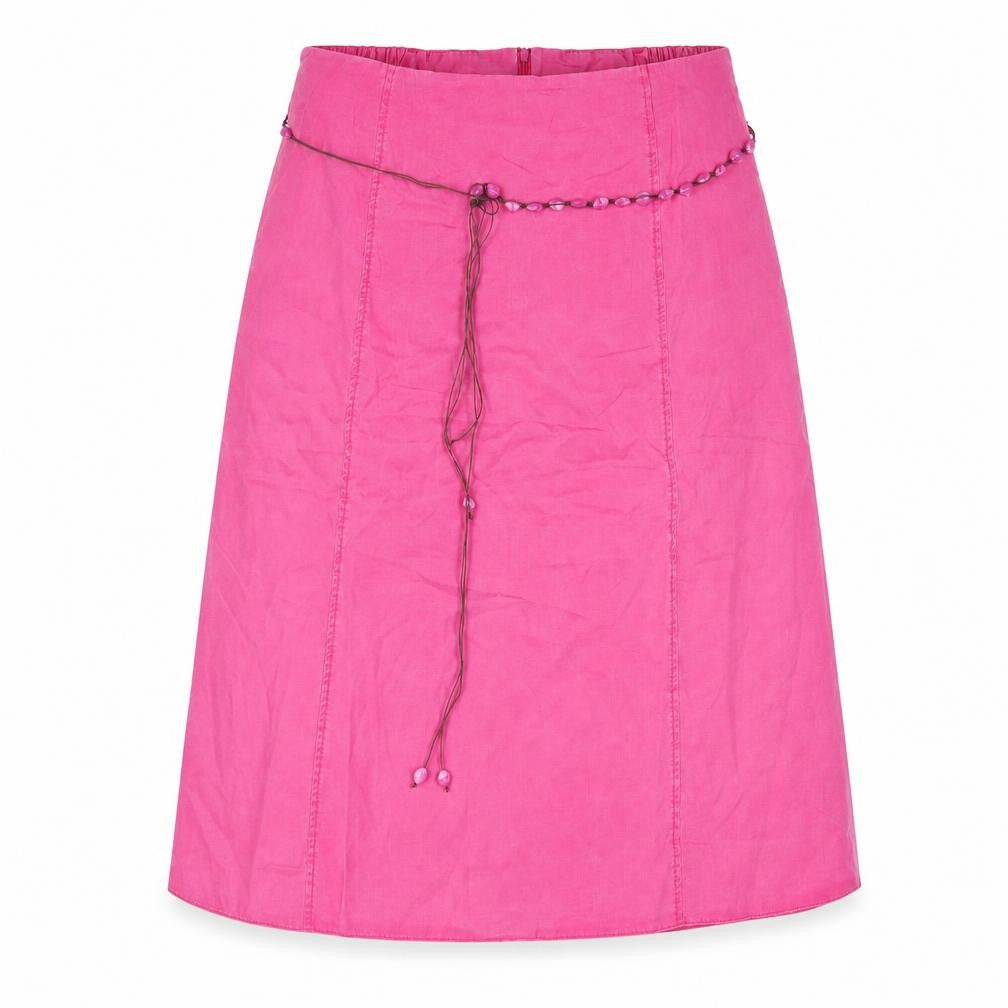 Ann Harvey Womens Pink Lyocell A-Line Skirt Size 18 Zip - Beaded Belt