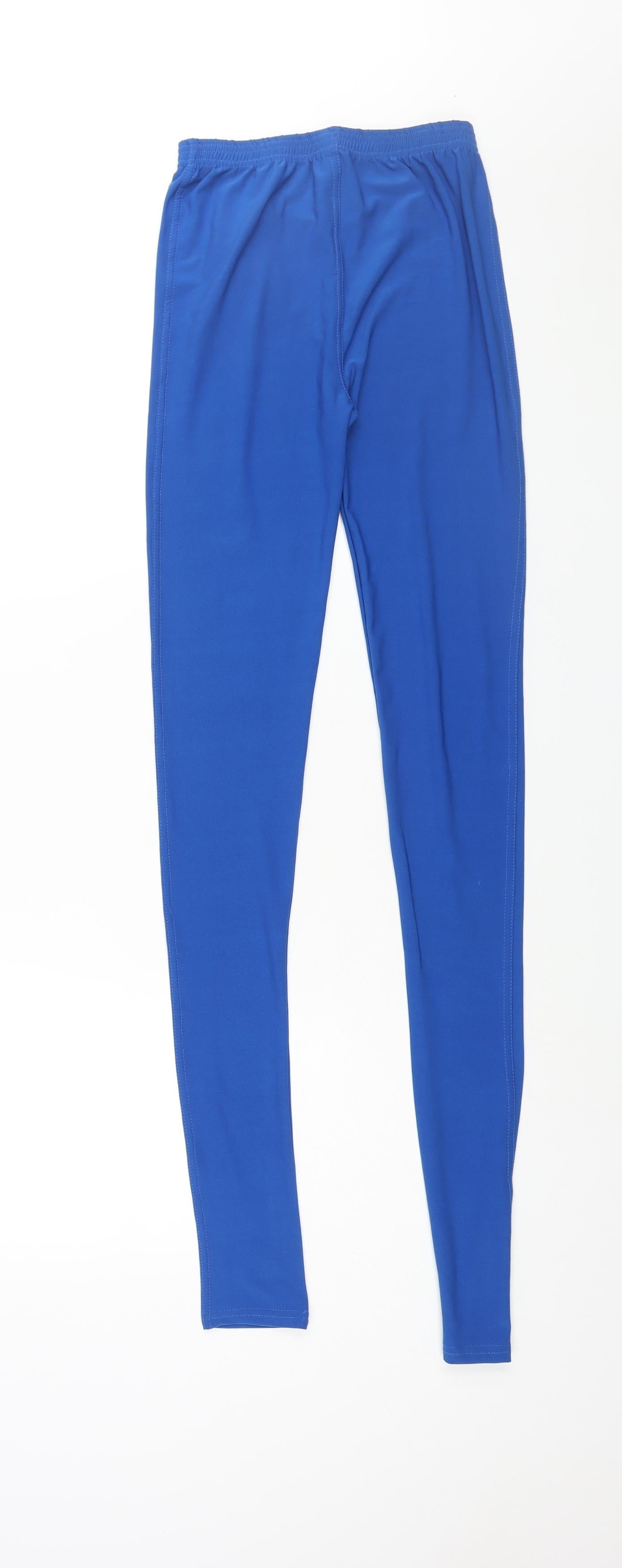 Tia Womens Blue Polyester Cropped Leggings Size M