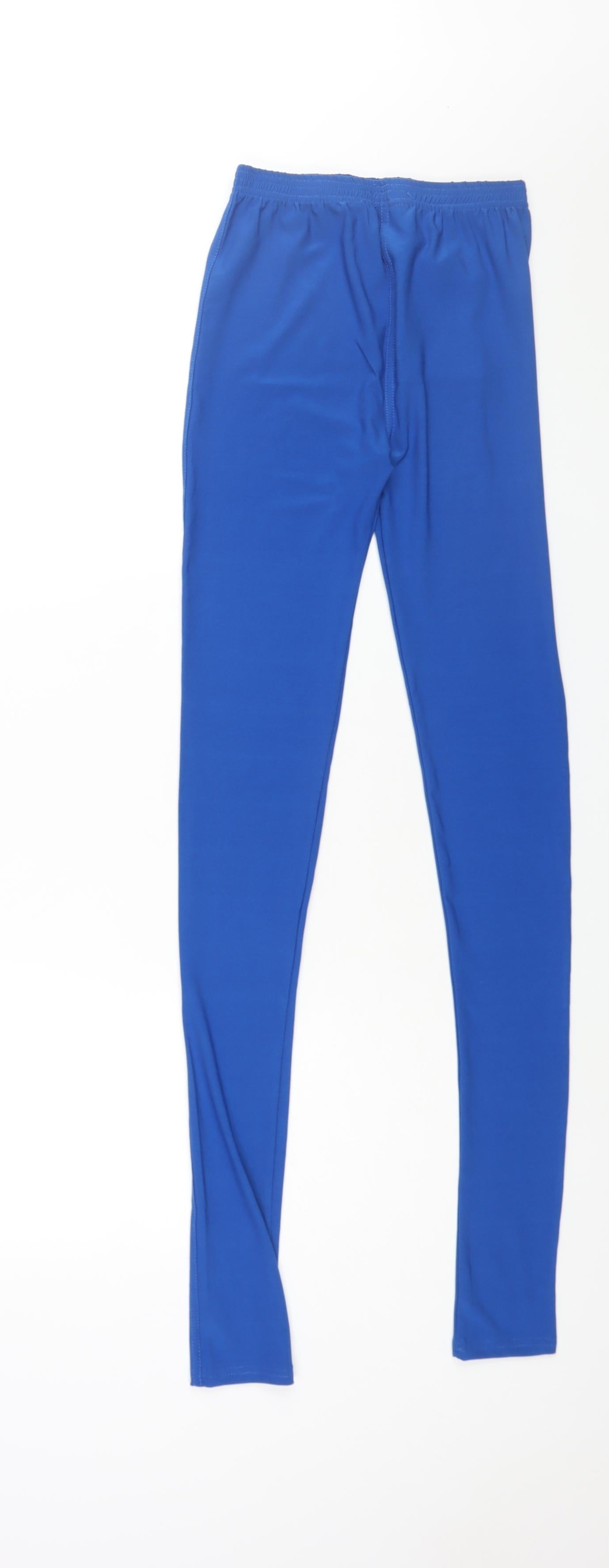 Tia Womens Blue Polyester Cropped Leggings Size M