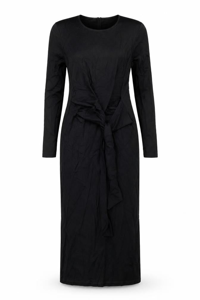 Marks & Spencer Womens Black Modal Sheath Size 6 Round Neck Pullover - Knot Detail
