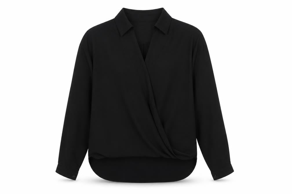 ASOS Womens Black Polyester Basic Blouse Size 8 Collared