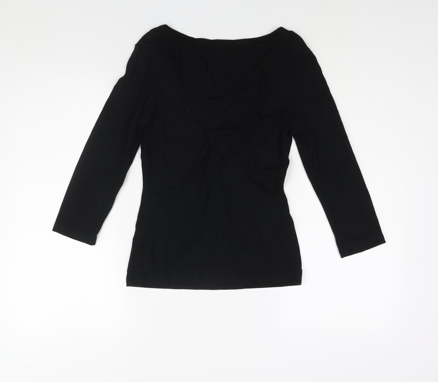 Oasis Womens Black Viscose Basic Blouse Size 10 V-Neck