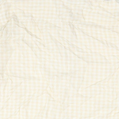 Marks & Spencer Womens Beige Check Lyocell Basic Button-Up Size 14 Collared
