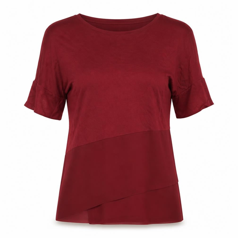 Phase Eight Womens Red Viscose Basic Blouse Size 8 Round Neck