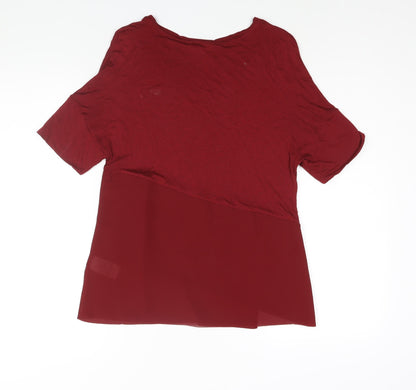 Phase Eight Womens Red Viscose Basic Blouse Size 8 Round Neck