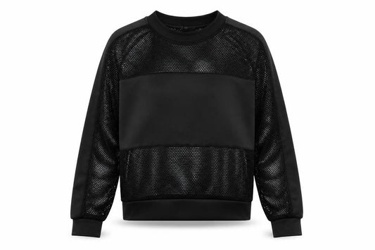 Missguided Womens Black Polyester Pullover Sweatshirt Size 6 Pullover - Semi Sheer