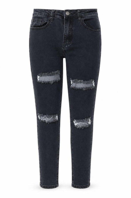 PRETTYLITTLETHING Womens Grey Cotton Skinny Jeans Size 6 L26 in Regular Zip