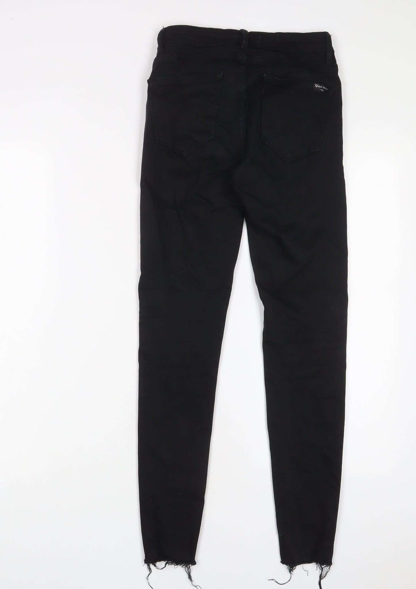 Queen Hearts Womens Black Cotton Skinny Jeans Size XS L27 in Regular Zip