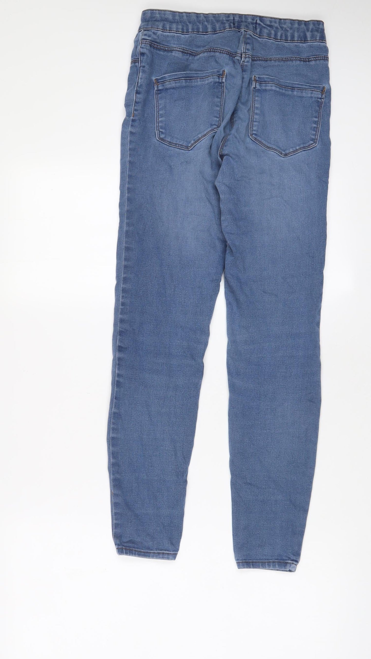 Papaya Womens Blue Cotton Skinny Jeans Size 10 L28 in Regular Zip