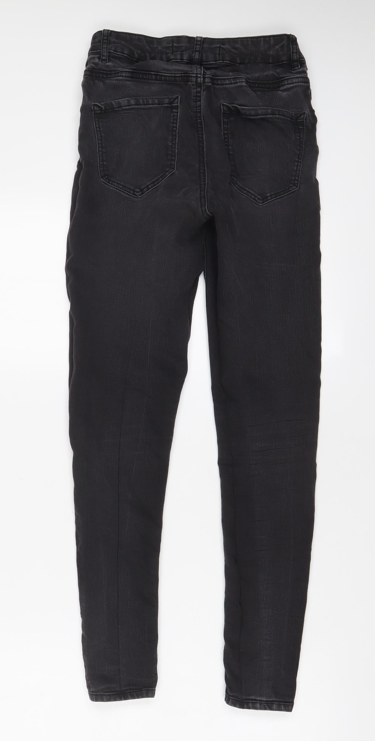 George Womens Black Cotton Skinny Jeans Size 8 L28 in Regular Zip