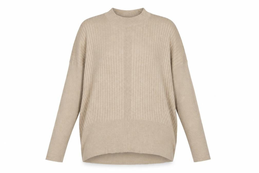 Principles Womens Beige Round Neck Polyester Pullover Jumper Size M