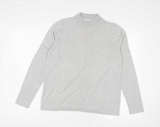 Marks and Spencer Womens Grey Round Neck Acrylic Pullover Jumper Size 14