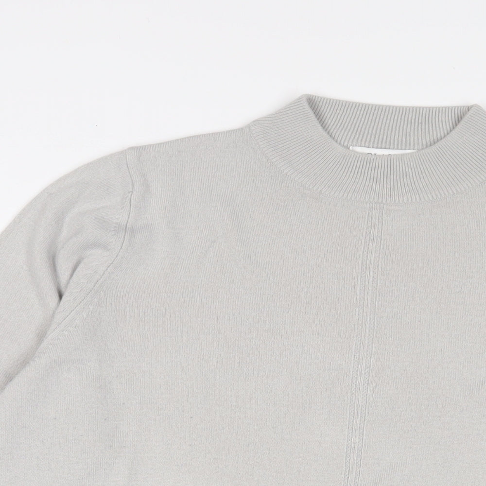 Marks and Spencer Womens Grey Round Neck Acrylic Pullover Jumper Size 14