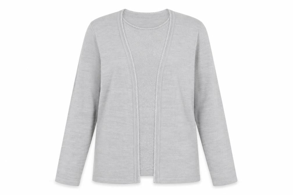 EWM Womens Grey Crew Neck Acrylic Pullover Jumper Size 14 - Size 14-16