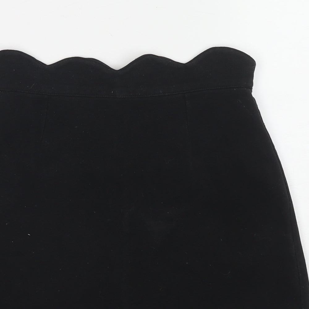 Cooperative Womens Black Polyester A-Line Skirt Size XS Zip