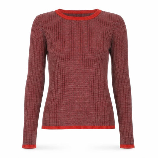 Forever 21 Womens Red Round Neck Striped Polyester Pullover Jumper Size S