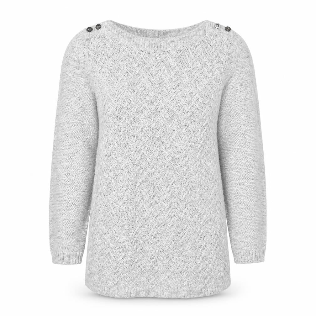 Marks & Spencer Womens Grey Round Neck Acrylic Pullover Jumper Size 10