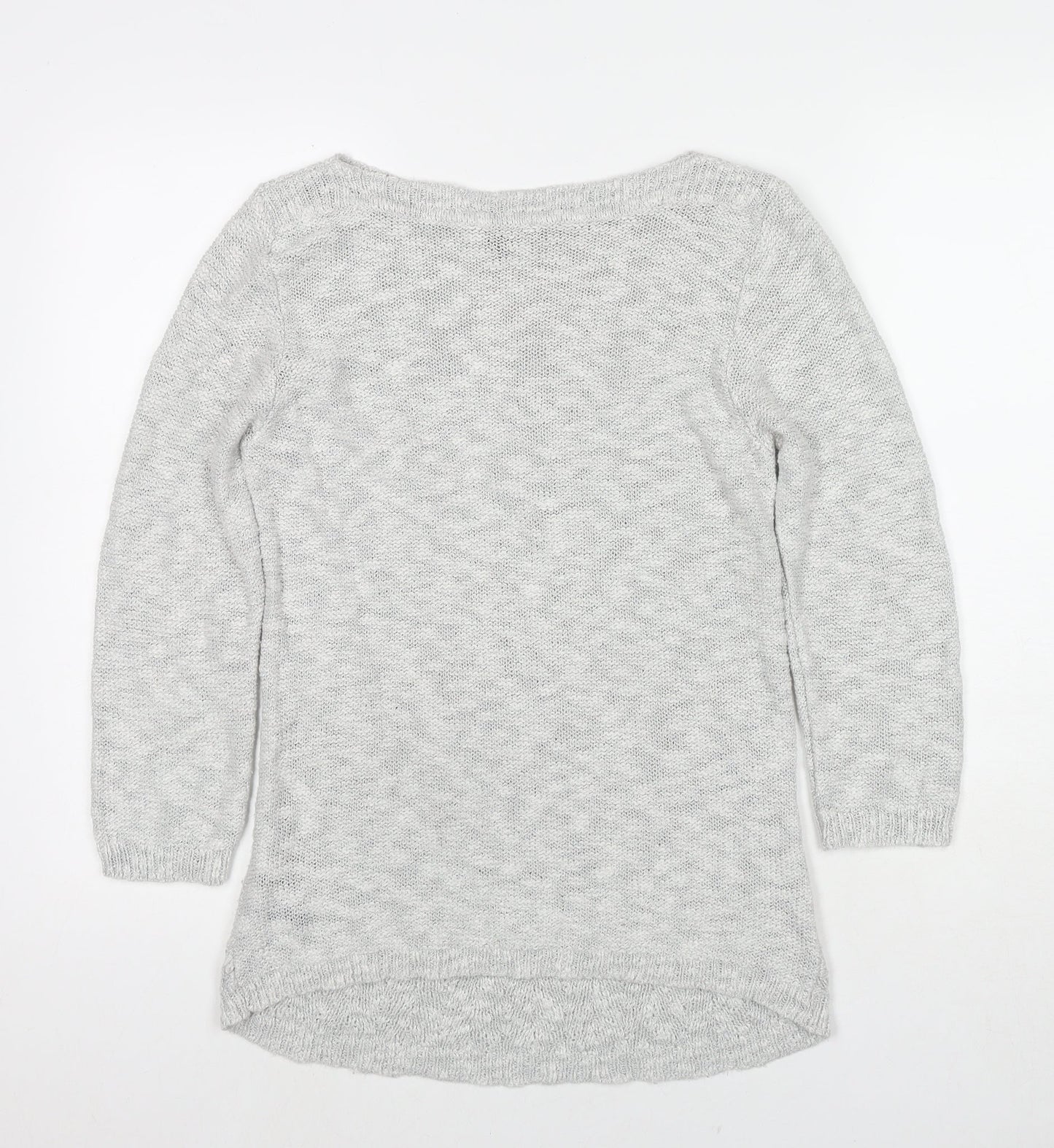 Marks and Spencer Womens Grey Round Neck Acrylic Pullover Jumper Size 10