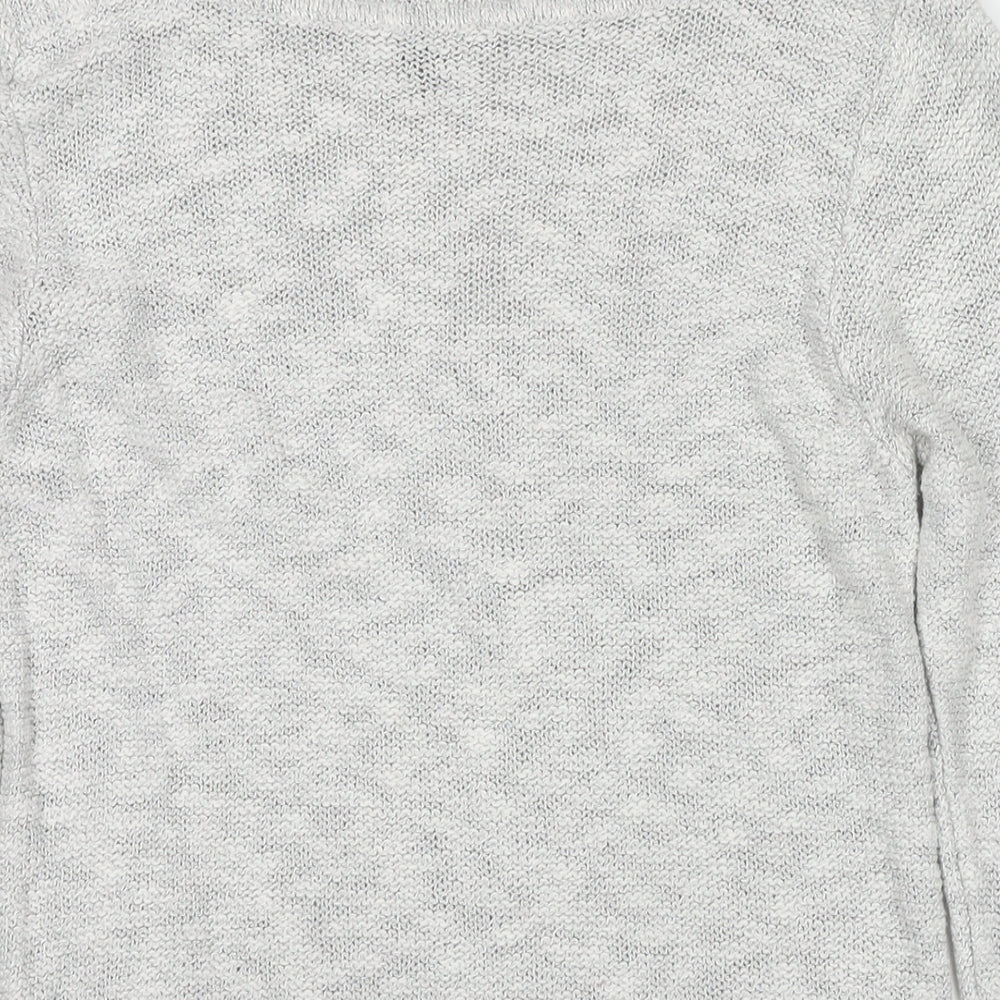Marks and Spencer Womens Grey Round Neck Acrylic Pullover Jumper Size 10
