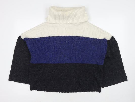 Only Womens Multicoloured Roll Neck Polyester Pullover Jumper Size M