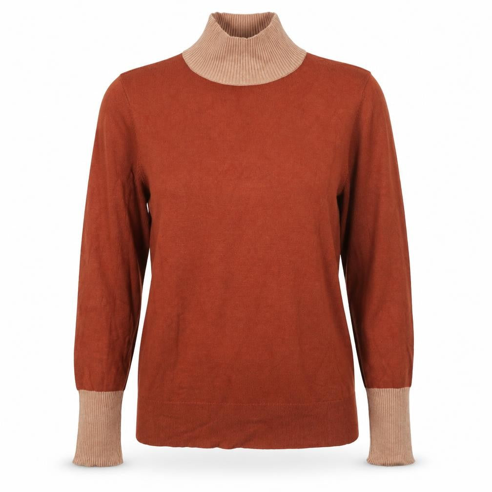 Warehouse Womens Brown Round Neck Viscose Pullover Jumper Size 12