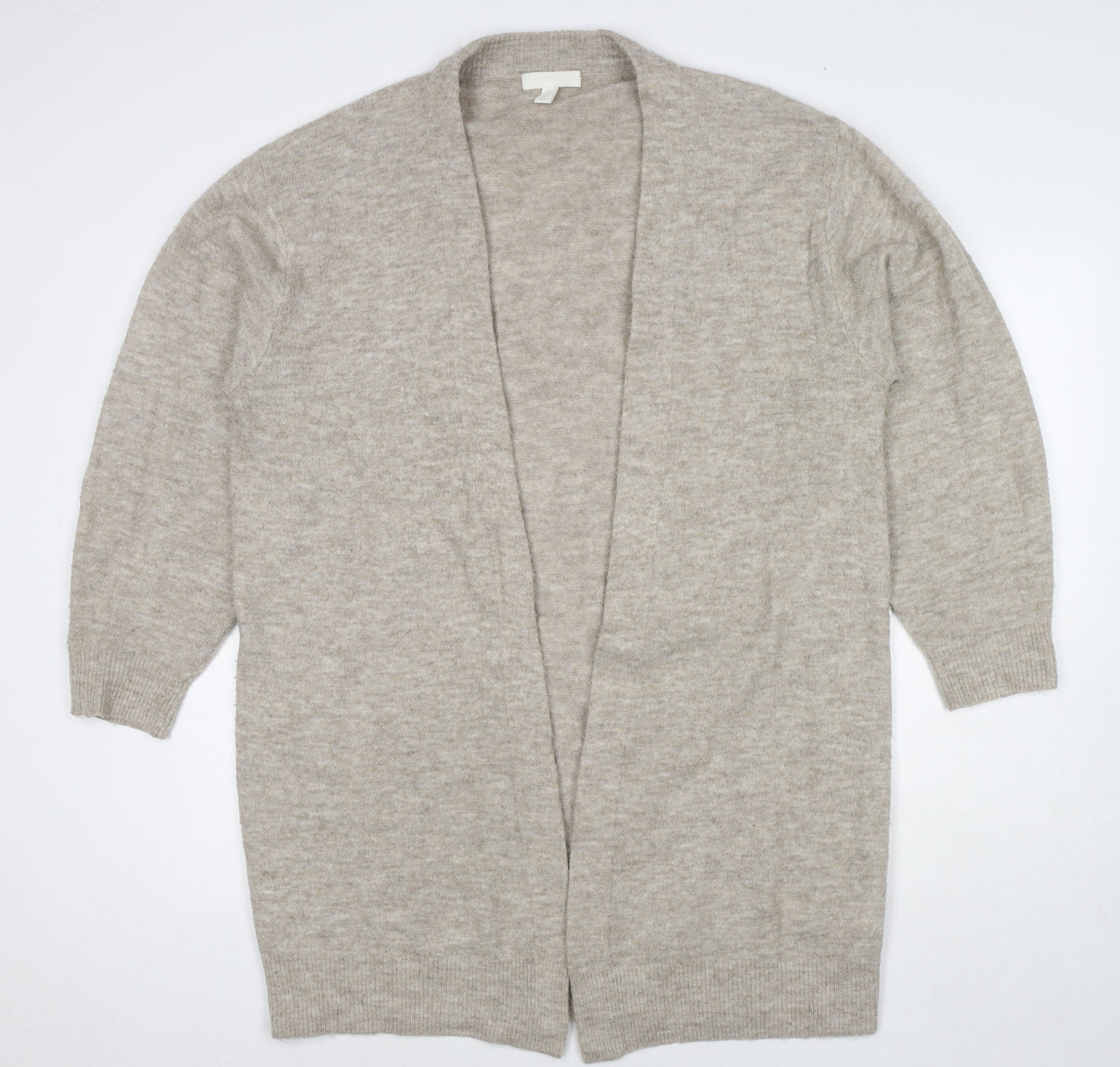 H&M Womens Beige V-Neck Acrylic Cape Jumper Size M