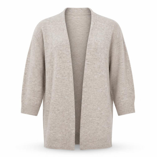 H&M Womens Beige V-Neck Acrylic Cape Jumper Size M