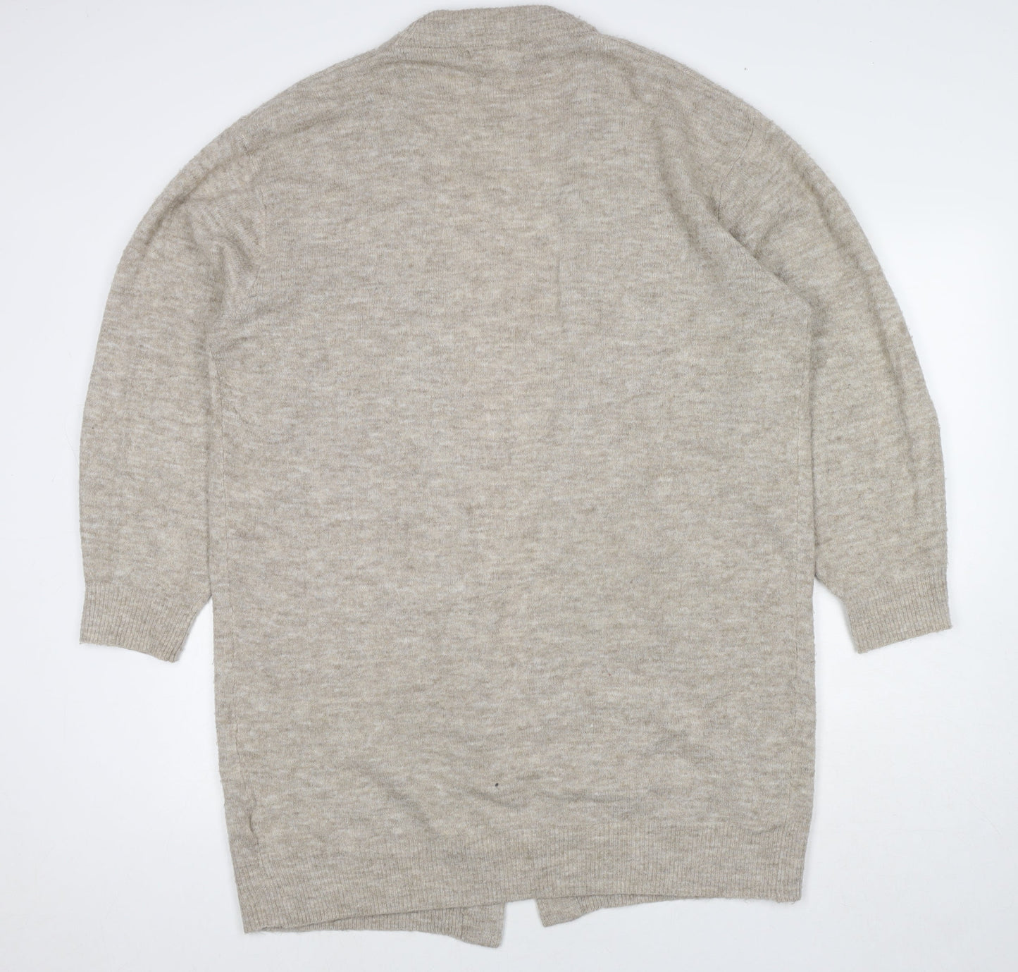 H&M Womens Beige V-Neck Acrylic Cape Jumper Size M