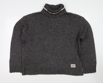 Additional front view of BDG women’s grey roll neck polyester jumper, size L