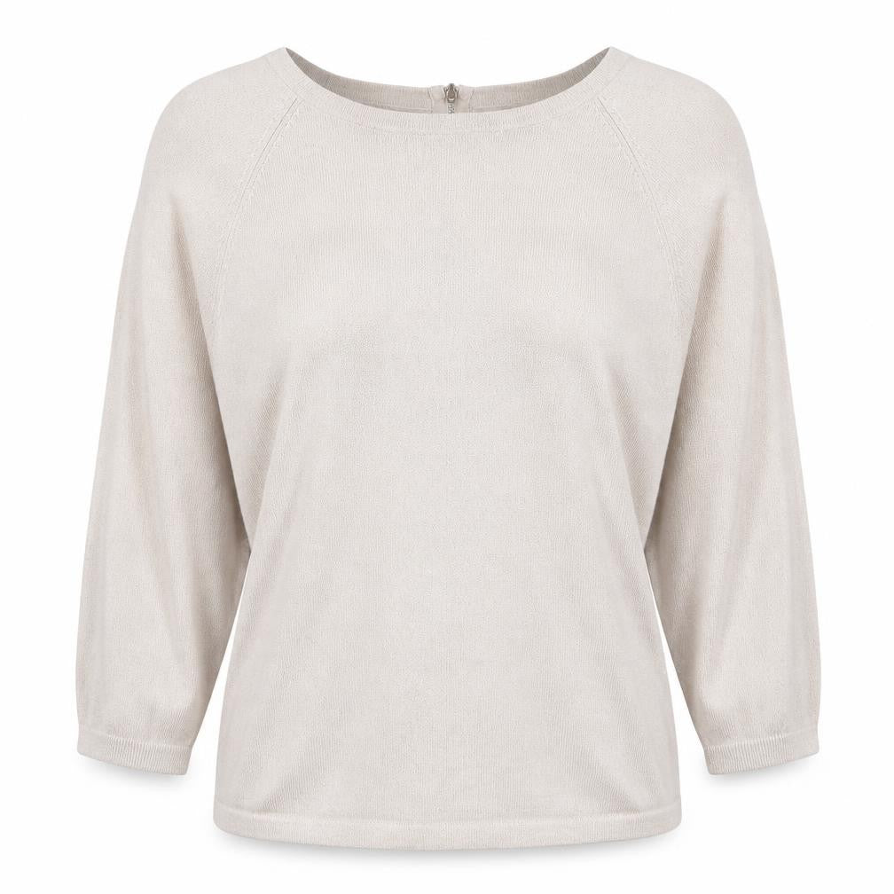 Warehouse Womens Ivory Round Neck Viscose Pullover Jumper Size 10