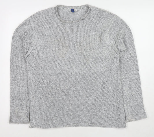 Divided by H&M Womens Grey Round Neck Polyester Pullover Jumper Size S