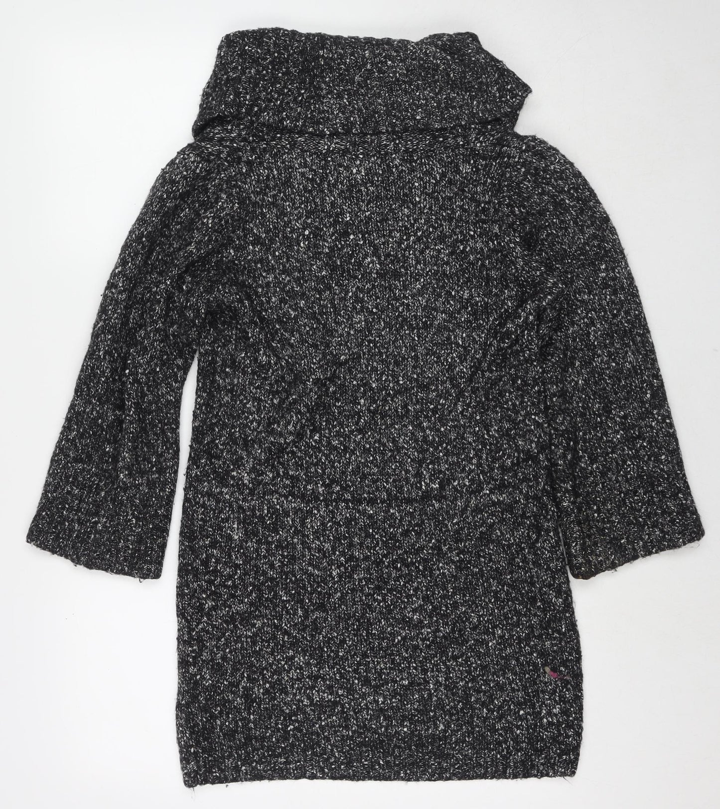 Monsoon Womens Grey Roll Neck Cotton Tunic Jumper Size S