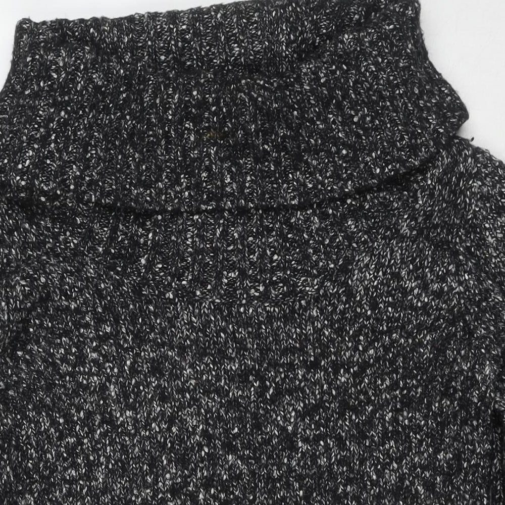 Monsoon Womens Grey Roll Neck Cotton Tunic Jumper Size S