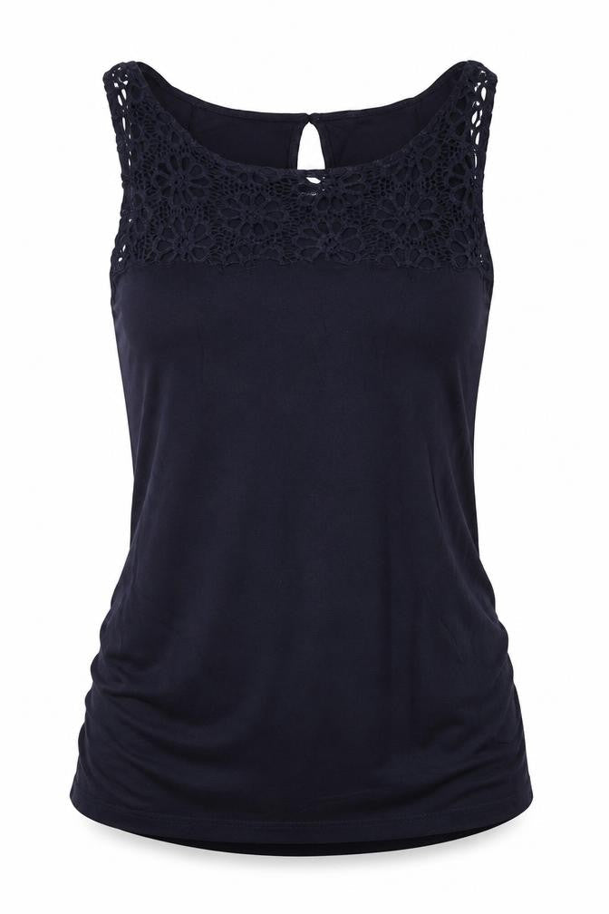Gap Womens Blue Polyester Basic Tank Size S Round Neck