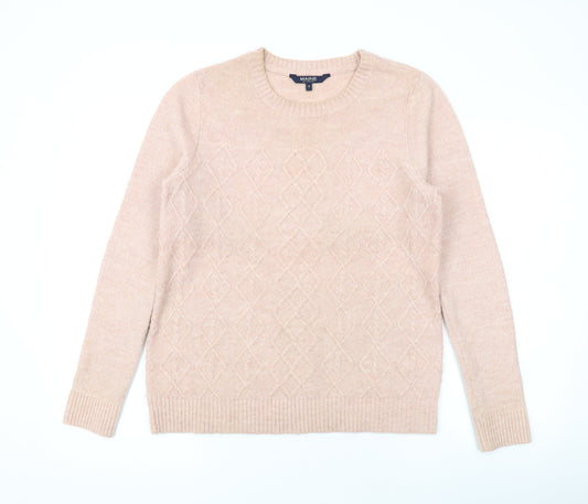 Maine New England Womens Pink Round Neck Polyester Pullover Jumper Size 10