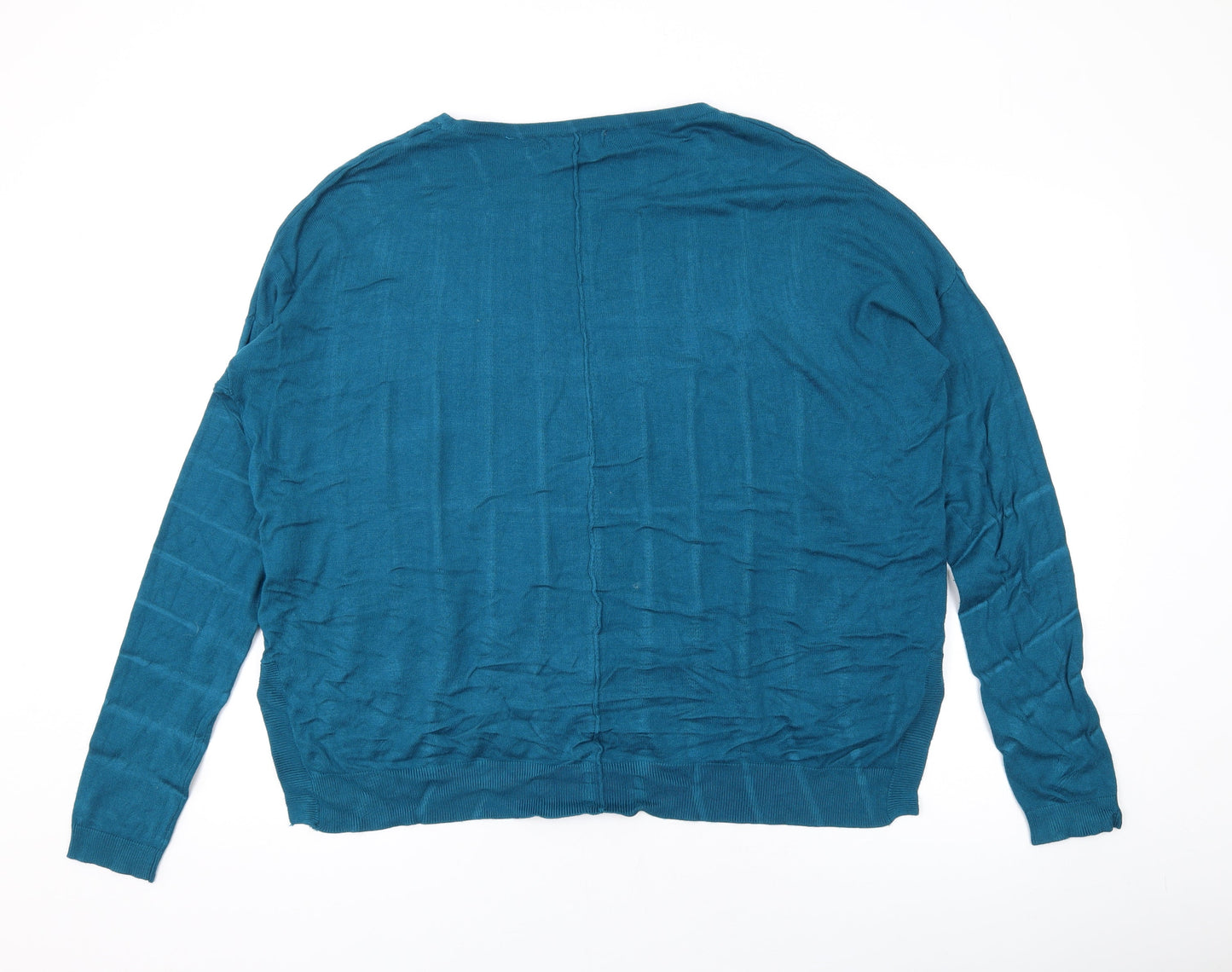 Louche Womens Blue Round Neck Viscose Pullover Jumper Size 16