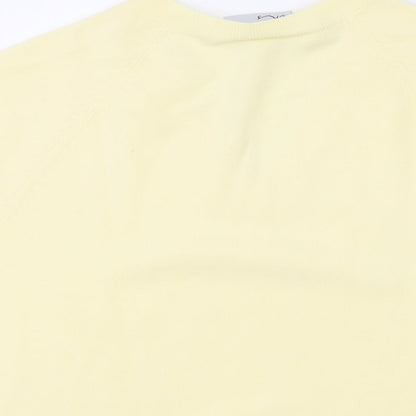 BHS Womens Yellow V-Neck Acrylic Pullover Jumper Size 14