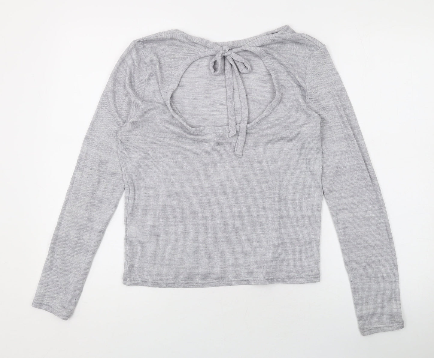 Divided by H&M Womens Grey Round Neck Polyester Pullover Jumper Size L