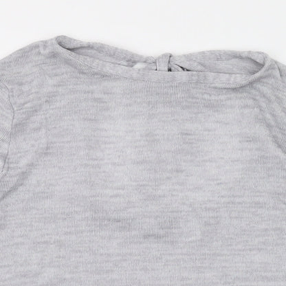 Divided by H&M Womens Grey Round Neck Polyester Pullover Jumper Size L
