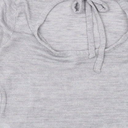 Divided by H&M Womens Grey Round Neck Polyester Pullover Jumper Size L